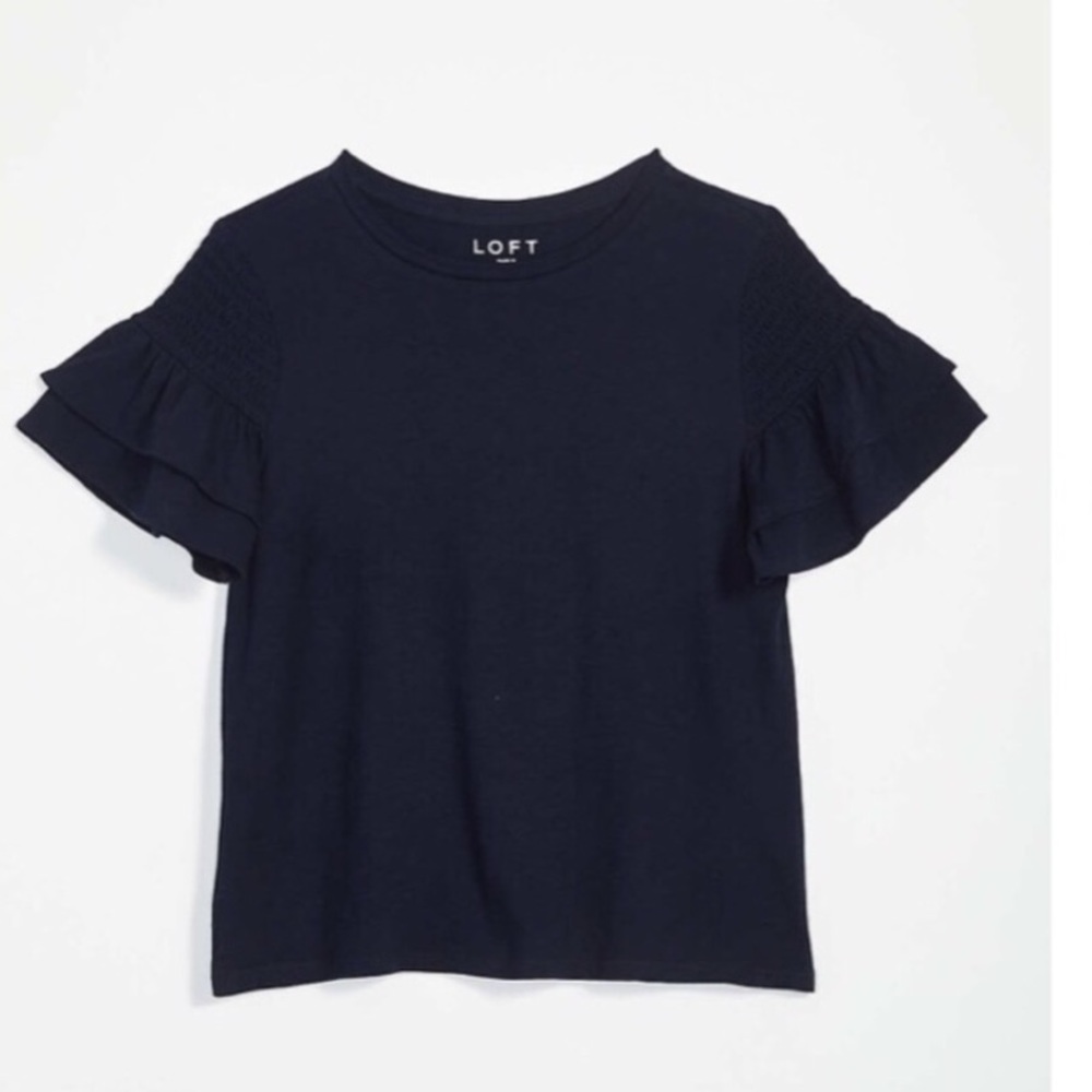 NWT LOFT | Smocked sleeve vintage tee